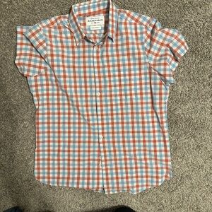 Men's Blue and Red Checkered Shirt